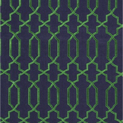 Фото Ткань портьерная с рисунком - Орнамент - стиль Американский - Синий - Купить в Интернет-магазине