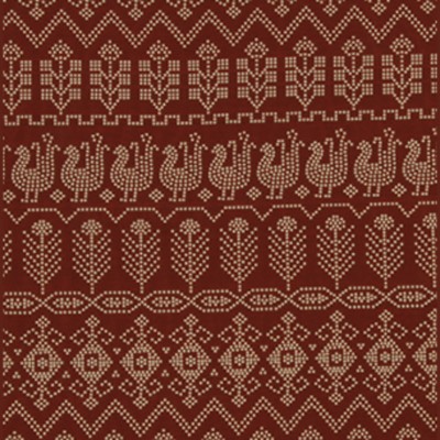 Фото Ткань портьерная с рисунком - Орнамент - стиль Американский - Красный - Купить в Интернет-магазине