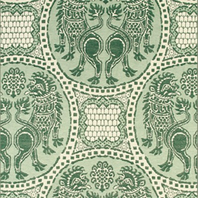 Фото Ткань портьерная с рисунком - Крупный декор - стиль Американский - Зеленый - Купить в Интернет-магазине