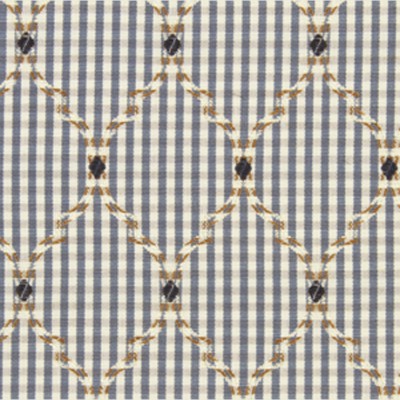 Фото Ткань портьерная с рисунком - Клетка - стиль Американский - Голуба - Купить в Интернет-магазине
