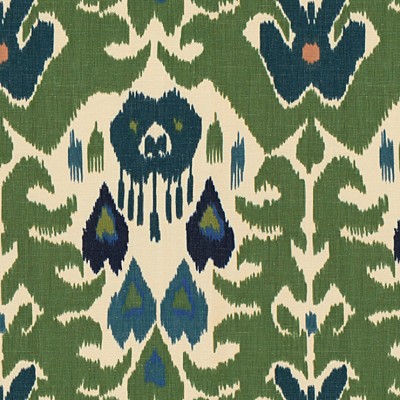 Фото Ткань портьерная с рисунком - Орнамент - стиль Английский - Зеленый - Купить в Интернет-магазине