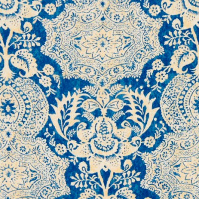 Фото Ткань портьерная с рисунком - Дамаск - стиль Американский - Синий - Купить в Интернет-магазине
