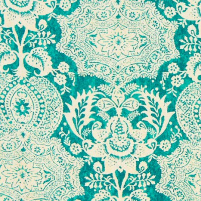 Фото Ткань портьерная с рисунком - Дамаск - стиль Американский - Бирюзовый - Купить в Интернет-магазине