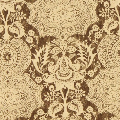 Фото Ткань портьерная с рисунком - Дамаск - стиль Американский - Коричневый - Купить в Интернет-магазине