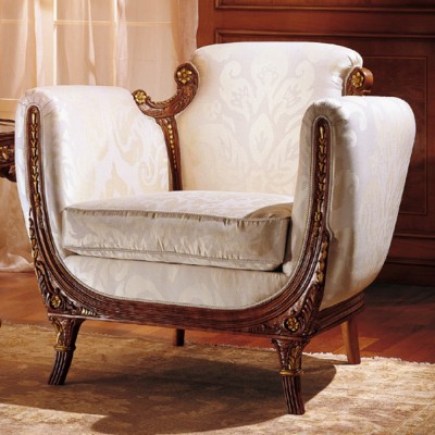 Фото Кресло на деревянной раме - стиль Европейская эклектика - Для гостиной - Купить в Интернет-магазине