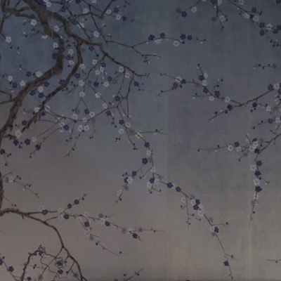 Фото Обои с рисунком - Растение - стиль Современный - Серые - Купить в Интернет-магазине