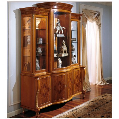 Фото Витрина широкая - стиль Русский дворцовый - Для гостиной - Со стеклянными дверями - Colombo Mobili - Russian empire - Купить в Интернет-магазине