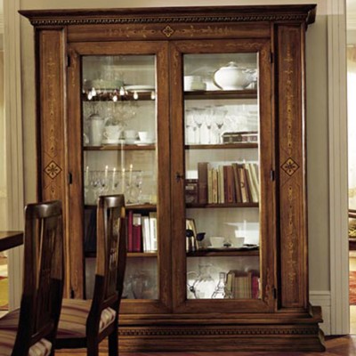 Фото Витрина широкая - стиль Европейская эклектика - Для столовой - Со стеклянными дверями - Zilio - Antiquariato - Купить в Интернет-магазине