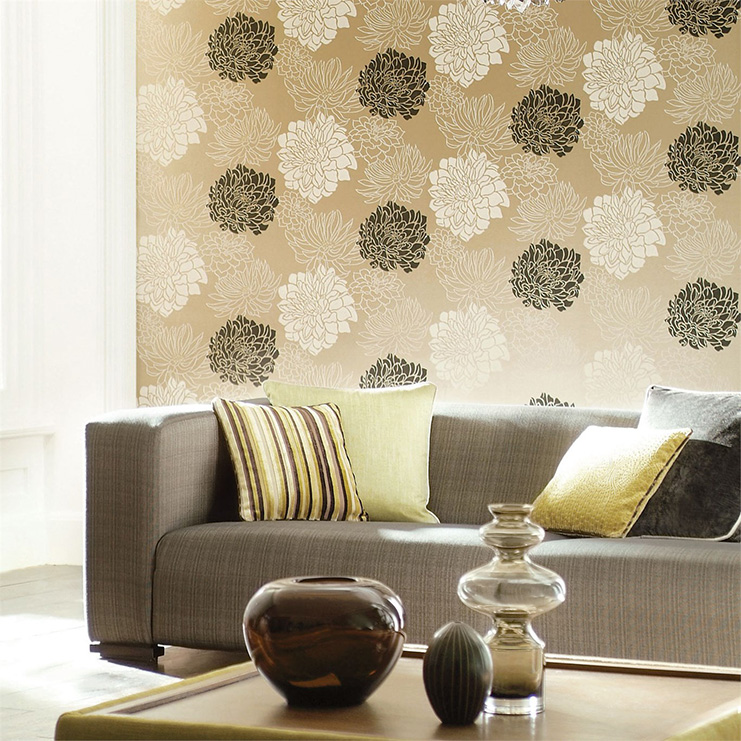 Фото Обои с рисунком - Цветы - стиль Современный - Белые - Купить в Интернет-магазине