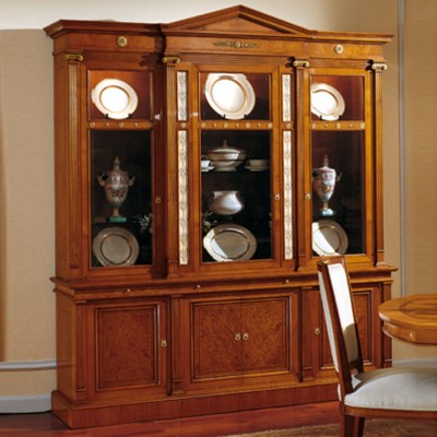 Фото Витрина широкая - стиль Русский дворцовый - Для гостиной - Со стеклянными дверями - Colombo Mobili - Russian empire - Купить в Интернет-магазине