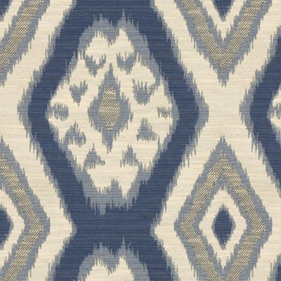 Фото Ткань портьерная с рисунком - Орнамент - стиль Английский - Синий - Купить в Интернет-магазине