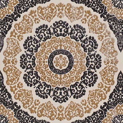 Фото Ткань портьерная с рисунком - Крупный декор - стиль Английский - Серый - Купить в Интернет-магазине