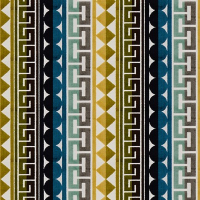 Фото Ткань портьерная с рисунком - Орнамент - стиль Современный - Синий - Купить в Интернет-магазине