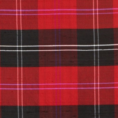 Фото Ткань портьерная с рисунком - Клетка - стиль Английский - Красная - Купить в Интернет-магазине