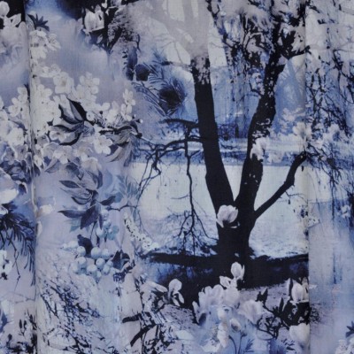 Фото Ткань портьерная с рисунком - Крупный декор - стиль Современный - Белый - Купить в Интернет-магазине