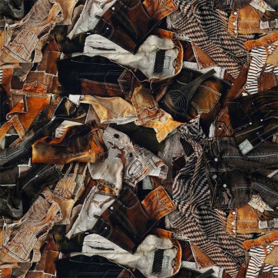 Фото Ткань портьерная с рисунком - Крупный декор - стиль Европейский - Черный - Купить в Интернет-магазине