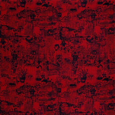 Фото Ткань портьерная с рисунком - Крупный декор - стиль Европейский - Красный - Купить в Интернет-магазине
