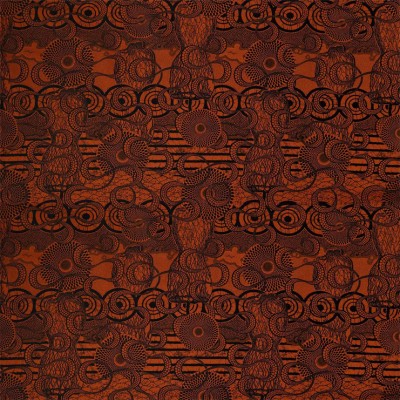 Фото Ткань портьерная с рисунком - Орнамент - стиль Европейский - Оранжевый - Купить в Интернет-магазине