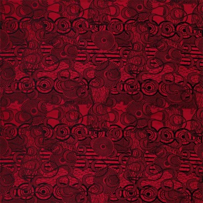 Фото Ткань портьерная с рисунком - Орнамент - стиль Европейский - Красный - Купить в Интернет-магазине
