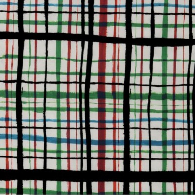 Фото Ткань портьерная с рисунком - Клетка - стиль Европейский - Белая - Купить в Интернет-магазине