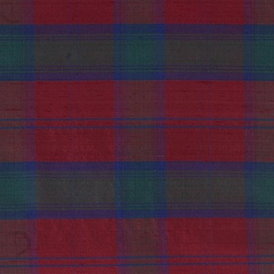 Фото Ткань портьерная с рисунком - Клетка - стиль Английский - Красная - Купить в Интернет-магазине