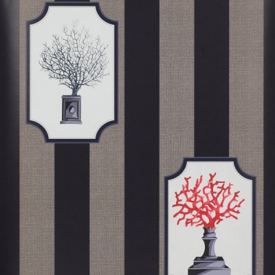 Фото Обои с рисунком - Крупный декор - стиль Английская классика - Черные - Купить в Интернет-магазине