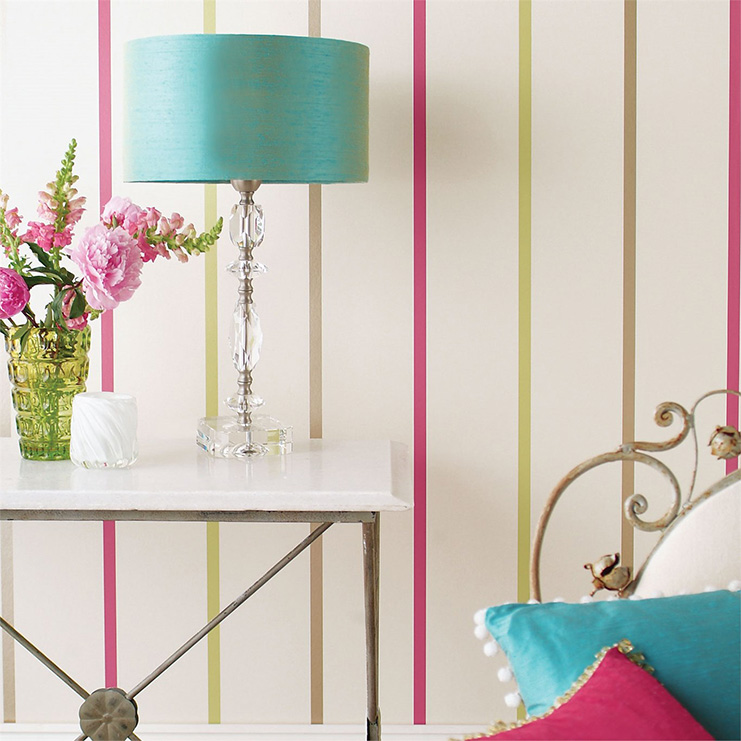 Фото Обои с рисунком - Полоски - стиль Современный - Бирюзовые - Купить в Интернет-магазине