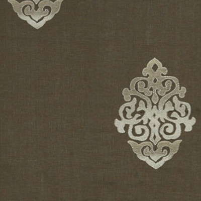 Фото Ткань портьерная с рисунком - Орнамент - стиль Американский - Коричневый - Купить в Интернет-магазине