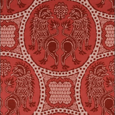 Фото Ткань портьерная с рисунком - Крупный декор - стиль Американский - Красный - Купить в Интернет-магазине