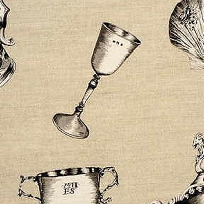 Фото Ткань портьерная с рисунком - Крупный декор - стиль Английский - Бежевый - Купить в Интернет-магазине