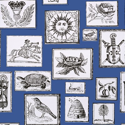 Фото Обои с рисунком - Крупный декор - стиль Американский - Синие - Купить в Интернет-магазине