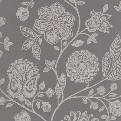 Фото Обои с рисунком - Цветы - стиль Английская классика - Серые - Купить в Интернет-магазине