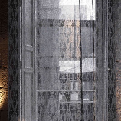 Фото Ткань тюлевая и вуаль - Ткань тюлевая с рисунком - стиль Английский - Черная - Купить в Интернет-магазине