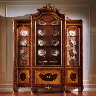 Фото Витрина широкая - стиль Европейская эклектика - Для гостиной - Со стеклянными дверями - Colombo Mobili - Transition - Купить в Интернет-магазине