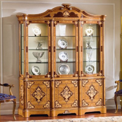Фото Витрина широкая - стиль Русский дворцовый - Для гостиной - Со стеклянными дверями - Colombo Mobili - Italy 19th century - Купить в Интернет-магазине