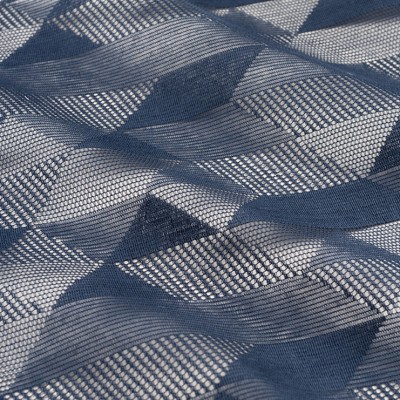 Фото Ткань тюлевая и вуаль - Ткань тюлевая с рисунком - стиль Современный - Синяя - Купить в Интернет-магазине