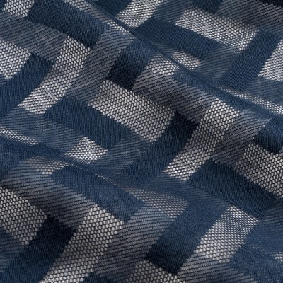 Фото Ткань тюлевая и вуаль - Ткань тюлевая с рисунком - стиль Современный - Синяя - Купить в Интернет-магазине