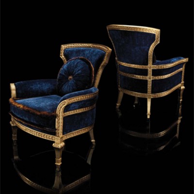 Фото Кресло обитое - стиль Русский дворцовый - Для гостиной - удобное кресло производства США - Colombo Mobili - Russian empire - Купить в Интернет-магазине