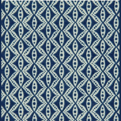 Фото Ткань портьерная с рисунком - Орнамент - стиль Американский - Синий - Купить в Интернет-магазине