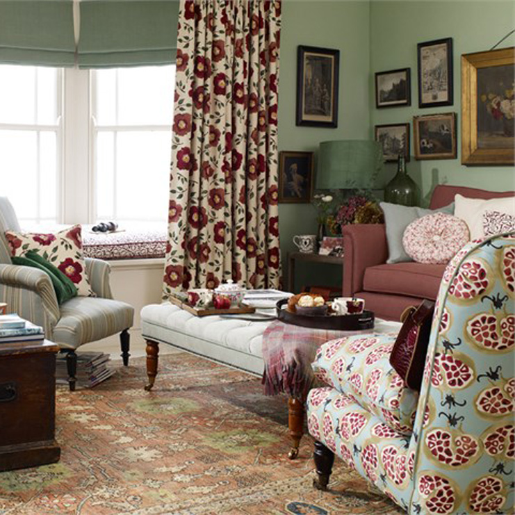 Фото Ткань портьерная с рисунком - Цветы - стиль Английский - Купить в Интернет-магазине Фото Ткань портьерная с рисунком - Цветы - стиль Английский - Купить в Интернет-магазине