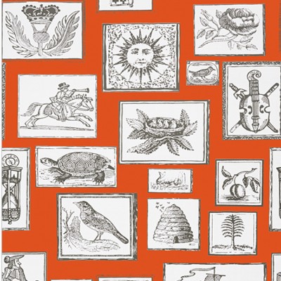 Фото Обои с рисунком - Крупный декор - стиль Американский - Оранжевые - Купить в Интернет-магазине