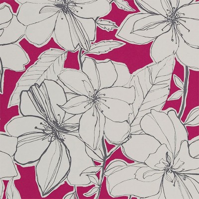 Фото Обои с рисунком - Цветы - стиль Английская классика - Малиновые - Купить в Интернет-магазине