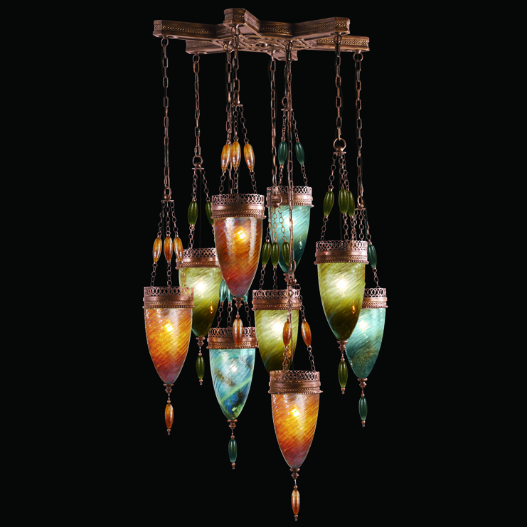 Фото Светильник потолочный - стиль Американская классика - Стеклянный - Купить в Интернет-магазине