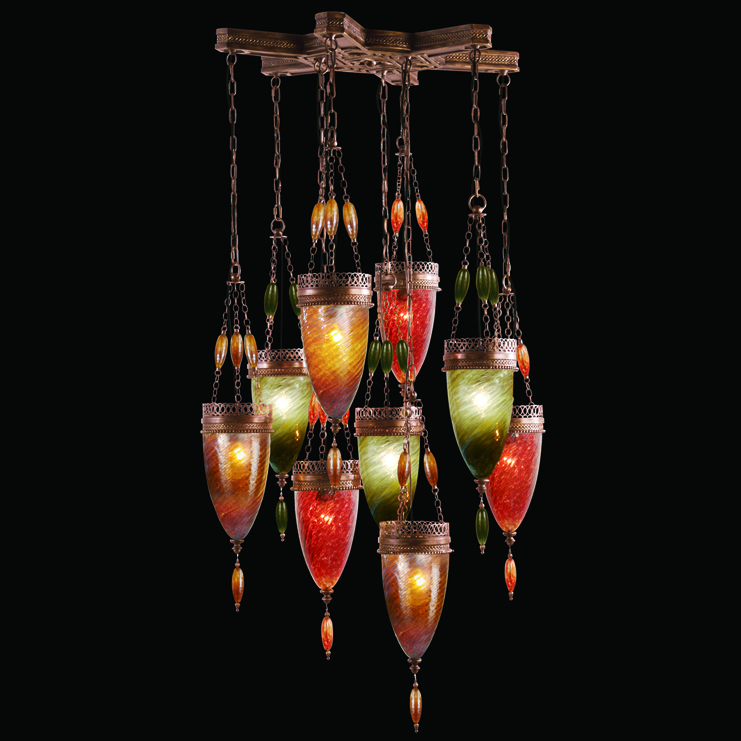 Фото Светильник потолочный - стиль Американская классика - Стеклянный - Купить в Интернет-магазине