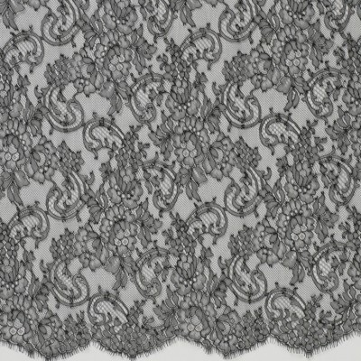 Фото Ткань тюлевая и вуаль - Ткань тюлевая с рисунком - стиль Английский - Черная - Купить в Интернет-магазине