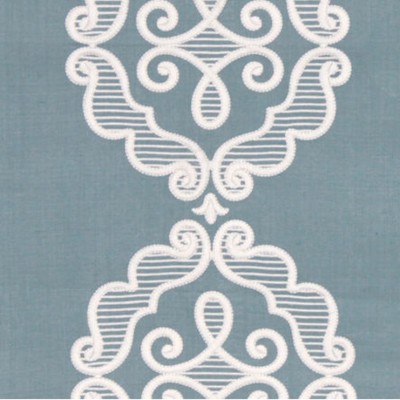 Фото Ткань портьерная с рисунком - Орнамент - стиль Американский - Синий - Купить в Интернет-магазине