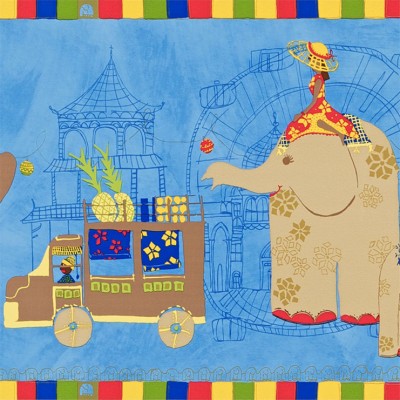 Фото Обои с рисунком - Детский рисунок - стиль Современный - Синие - Купить в Интернет-магазине