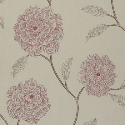 Фото Обои с рисунком - Цветы - стиль Английская классика - Светло-коричневые - Купить в Интернет-магазине