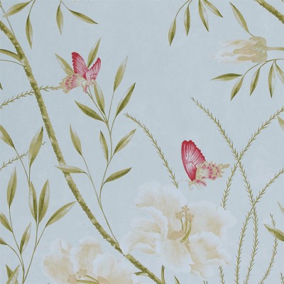 Фото Обои с рисунком - Цветы - стиль Английская классика - Голубы - Купить в Интернет-магазине