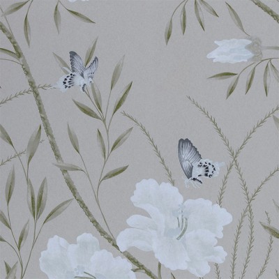 Фото Обои с рисунком - Цветы - стиль Английская классика - Синие - Купить в Интернет-магазине